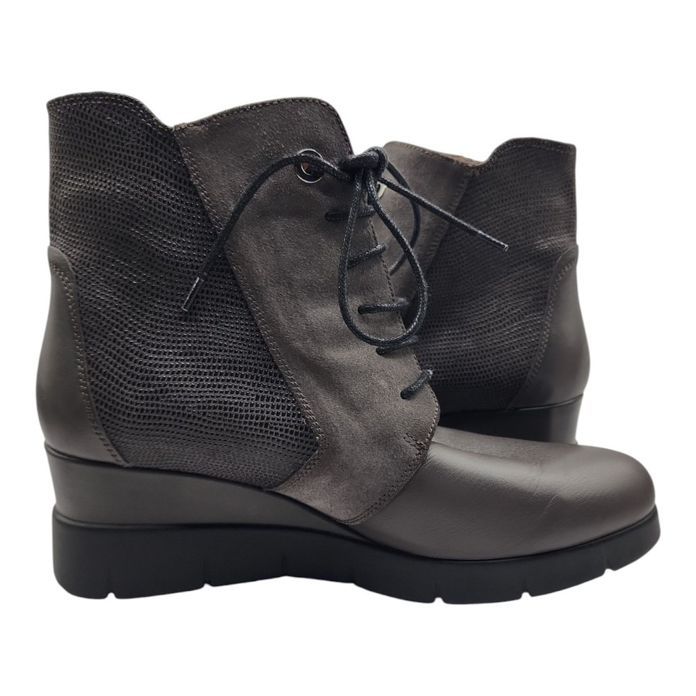 European Comfort Leather Booties Hispanitas Spain Lace Up Ankle Boots 38 (7.5-8) - Picture 5 of 14